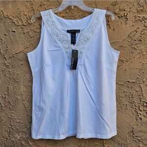 Josephine Chaus White Studded Tank Top